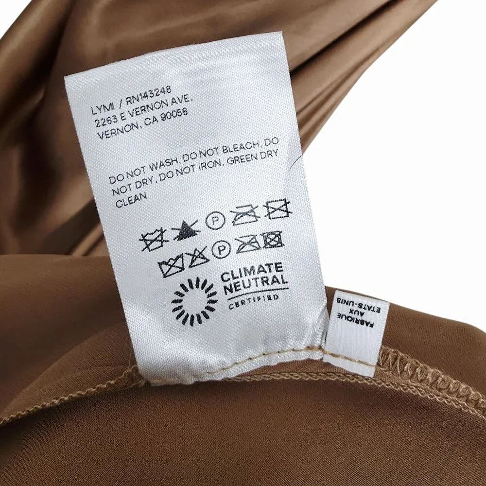 Reformation Casette Midi Dress Croissant Brown Silk Cowl Neck Size‎ 12 NWT